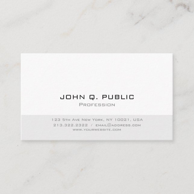 Professional Modern Minimalistic Simple Design Business Card (Front)