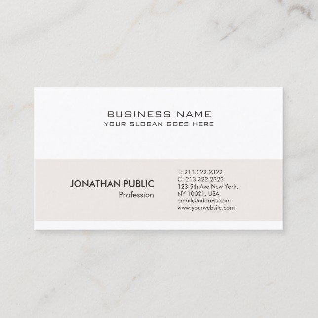 Professional Modern Minimalistic Sophisticated Bus Business Card (Front)