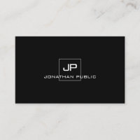 Professional Modern Monogram Elegant Black White