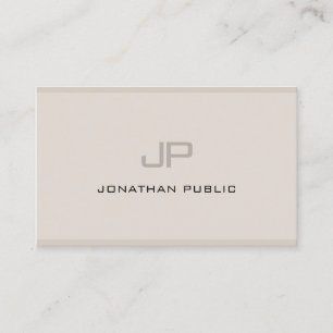 Professional Modern Monogram Elegant Simple Plain Business Card