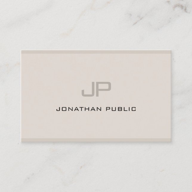Professional Modern Monogram Elegant Simple Plain Business Card (Front)