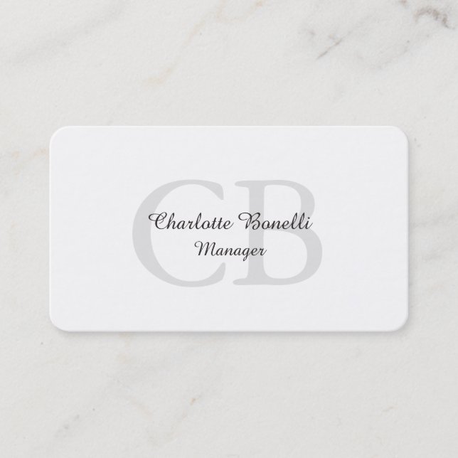 Professional Modern Monogram Minimalist Creation Business Card (Front)