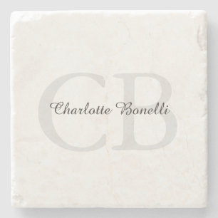 Professional Modern Monogram Minimalist Creation Stone Coaster
