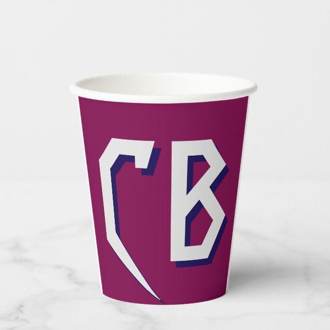 Professional Modern Monogram Minimalist Initials Paper Cups (Front)
