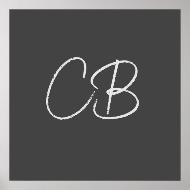 Professional Modern Monogram Minimalist Initials Poster (Front)