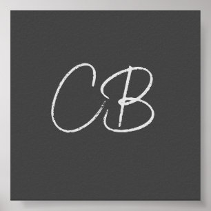 Professional Modern Monogram Minimalist Initials Poster