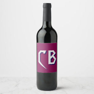 Professional Modern Monogram Minimalist Initials Wine Label