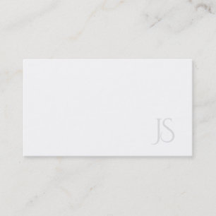 Professional Modern Monogram Minimalist Plain Top Business Card