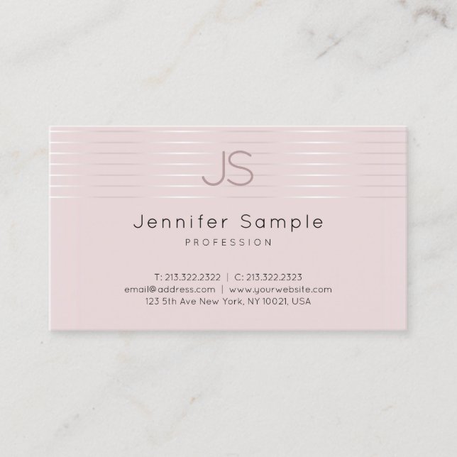 Professional Modern Monogram Template Elegant Business Card (Front)