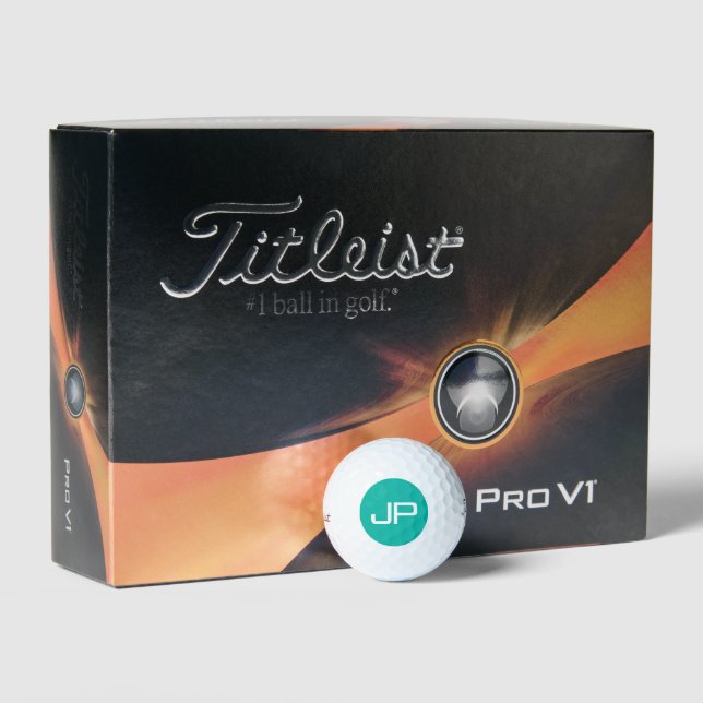 Professional Modern Monogram Titleist Pro V1 Teal Golf Balls (Packaging)