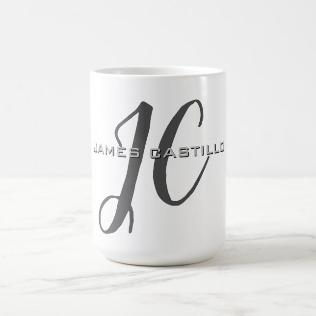 Professional Modern Monogrammed Minimalist Coffee Mug (Center)