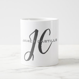 Professional Modern Monogrammed Minimalist Large Coffee Mug