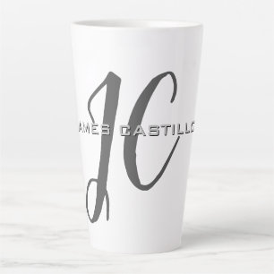Professional Modern Monogrammed Minimalist Latte Mug