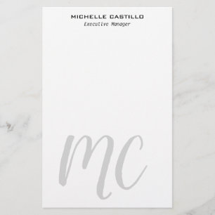 Professional Modern Monogrammed Minimalist Stationery