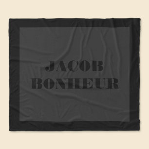 Professional Modern Name   Dark Grey & Black Fleece Blanket