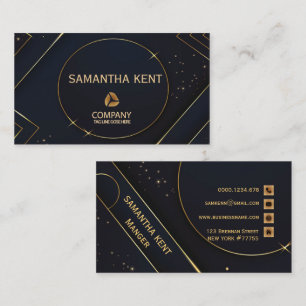 Professional Modern Navy & Gold Business Card