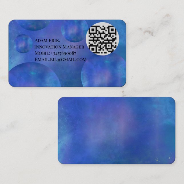  Professional Modern Nebula Galaxy QR Code card (Front/Back)