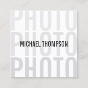 Professional Modern Photographer Square Business Card