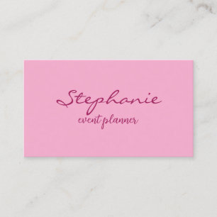 Professional Modern Pink Colorful Girly Elegant Business Card