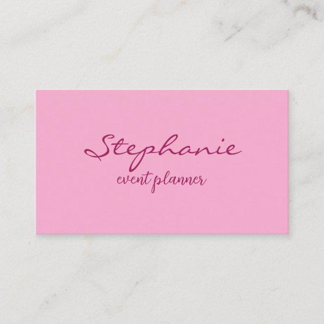 Professional Modern Pink Colourful Girly Elegant Business Card (Front)