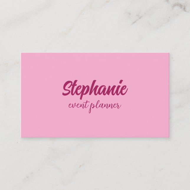 Professional Modern Pink Elegant Colourful Girly Business Card (Front)