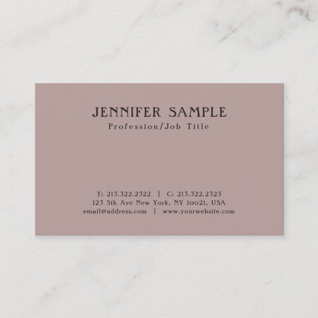 Professional Modern Plain Elegant Clean Design Business Card (Front)
