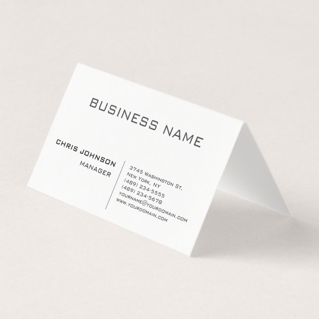 Professional Modern Plain Simple Business Card (Front)