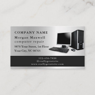 Professional Modern Plain Simple Computer Repair Business Card