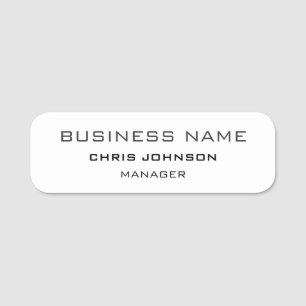Professional Modern Plain Simple Name Tag