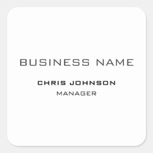 Professional Modern Plain Simple Square Sticker