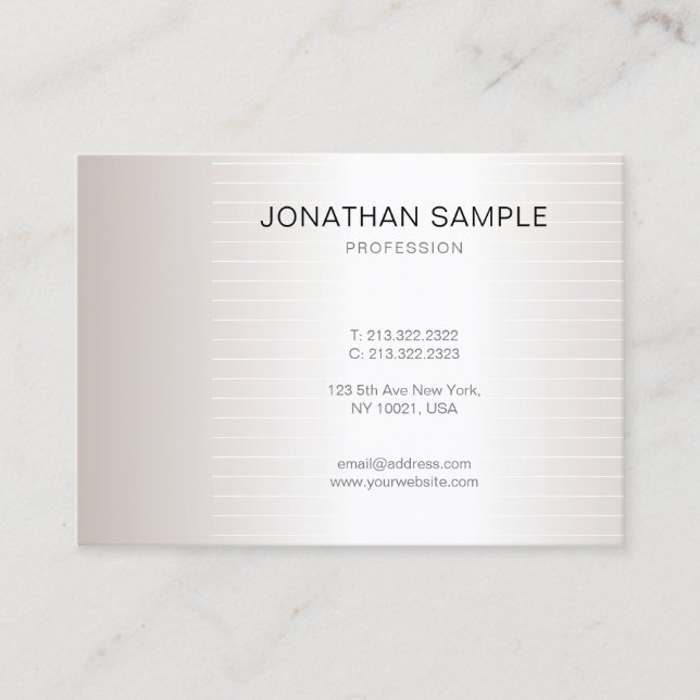 Professional Modern Plain Sleek Elegant Design Business Card (Front)