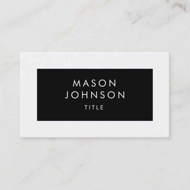 Professional Modern Plain White Frame Business Card (Front)
