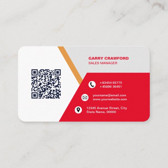 Professional Modern QR Code Custom Personalised Bu Business Card (Back)