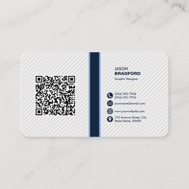 Professional Modern QR Code Custom Personalised Bu Business Card (Back)