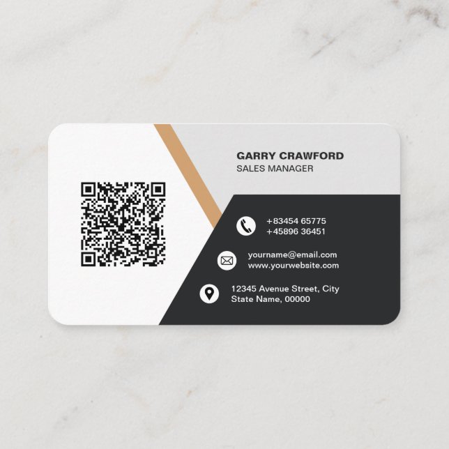 Professional Modern QR Code Custom Personalised Bu Business Card (Back)