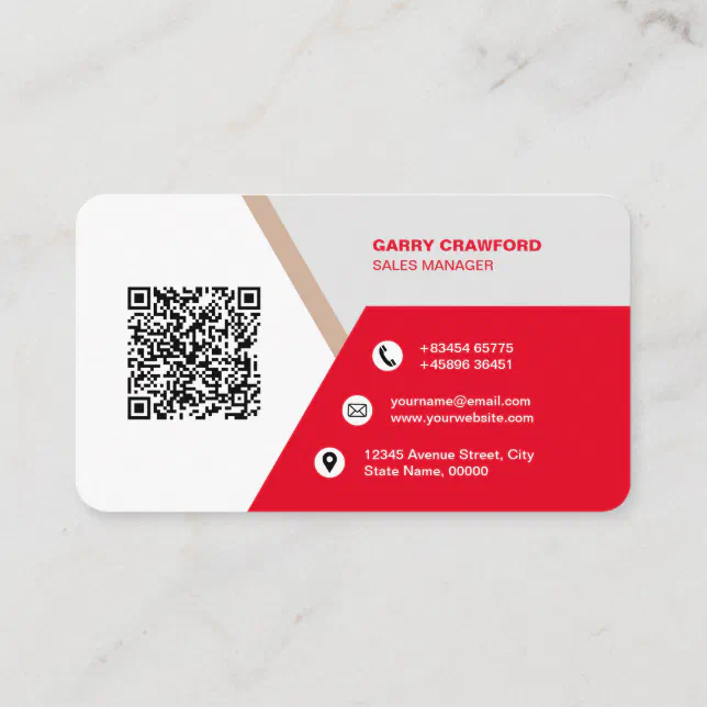 Professional Modern QR Code Custom Personalised Bu Business Card | Zazzle