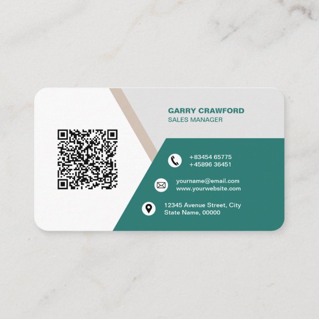 Professional Modern QR Code Custom Personalised Bu Business Card (Back)