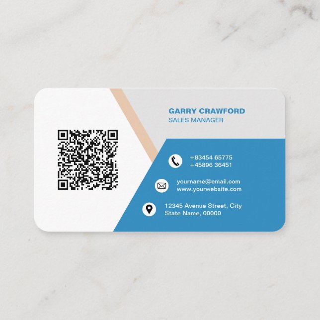 Professional Modern QR Code Custom Personalised  Business Card (Back)