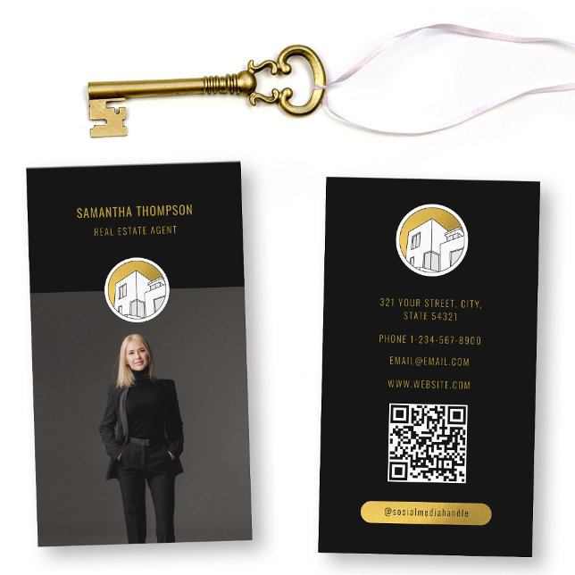 Professional Modern Real Estate Photo Vertical Business Card (Professional Modern Real Estate Photo Vertical Business Card)