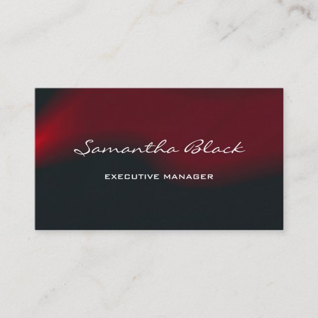 Professional Modern Red Black Waves Business Card (Front)