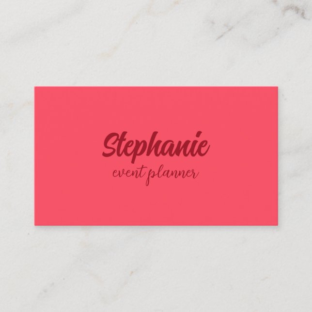Professional Modern Red Pink Colourful Stylish Coo Business Card (Front)