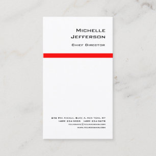 Professional Modern Red White Business Card
