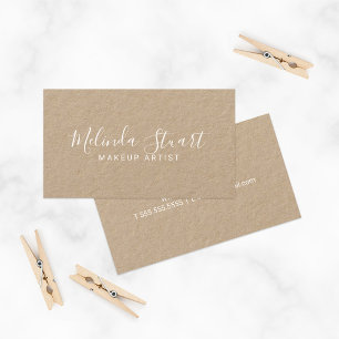 Professional Modern Script Kraft Paper Business Card
