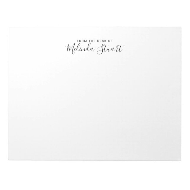 Professional Modern Script Notepad (Front)