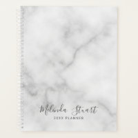 Professional Modern Script White Marble