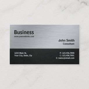 Professional Modern Silver Metal Computer Repair Business Card