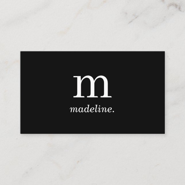 Professional Modern Simple Black Minimal Monogram Business Card (Front)