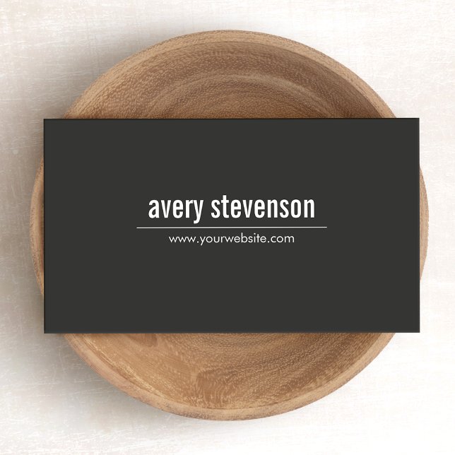 Professional Modern Simple Black Minimalist Business Card (Creator Uploaded)