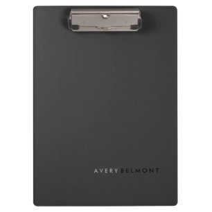 Professional Modern Simple Black Minimalist Clipboard