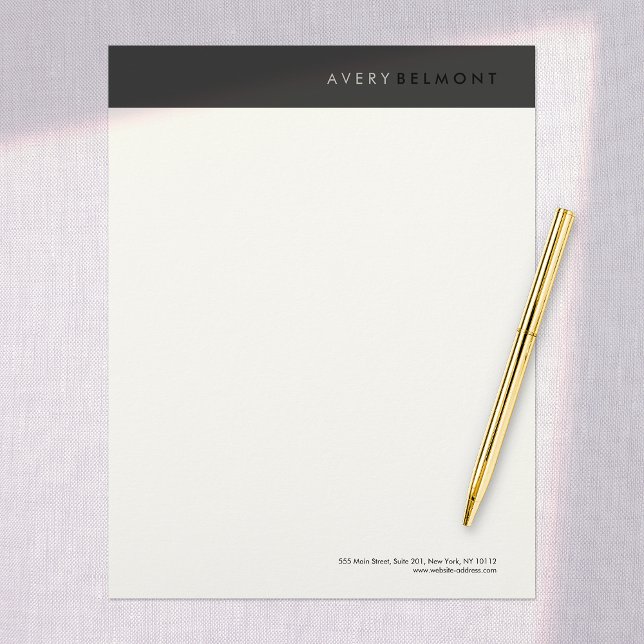 Professional Modern Simple Black Minimalist Custom Letterhead (Creator Uploaded)